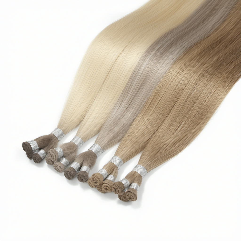 Products human natural virgin remy cuticle vietnam european handtied weft hair extensions