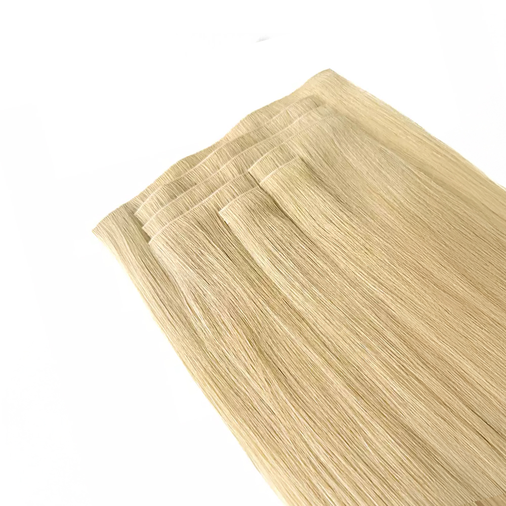 Products Blonde ultra-flat invisible clip in virgin remy cuticle hair extensions from indreams hair 16-year wholesale factory for USA and Europe.